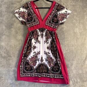 Maurices Boho Paisley Dress Y2K Vintage USA Midi Women's M Empire Waist Festival